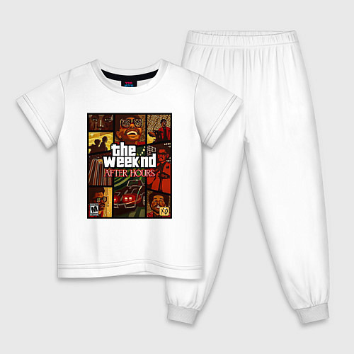 Детская пижама The weeknd постер гта / Белый – фото 1