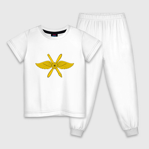 Детская пижама Воздушно-космические силы: эмблема / Белый – фото 1