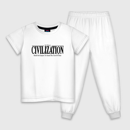 Детская пижама Civilization - game / Белый – фото 1