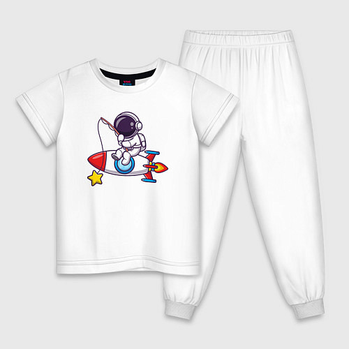 Детская пижама Космический рыбак / Белый – фото 1