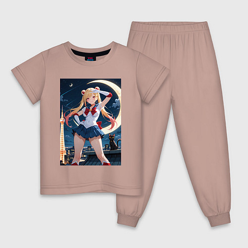 Детская пижама Марин Китагава косплей Сейлор Мун / Пыльно-розовый – фото 1