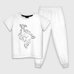 Пижама хлопковая детская Лань, цвет: белый