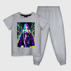 Пижама хлопковая детская Девушка поп идол, цвет: меланж