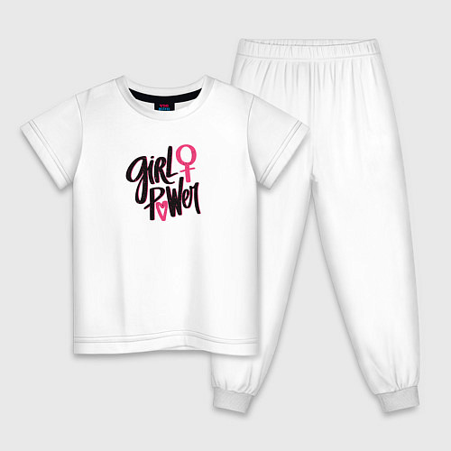 Детская пижама Girl power black and pink / Белый – фото 1