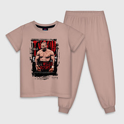 Пижама хлопковая детская Майк Тайсон мировой бокс, цвет: пыльно-розовый