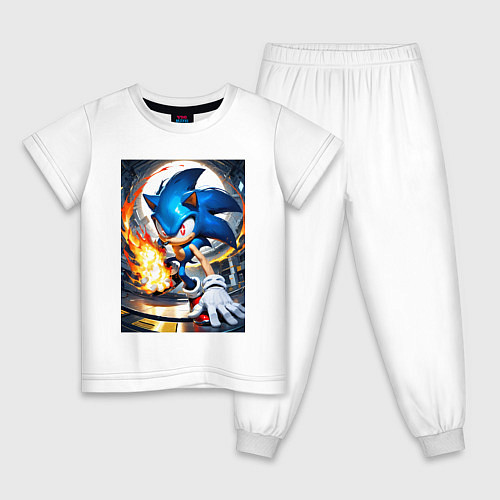 Детская пижама Соник супер удар / Белый – фото 1