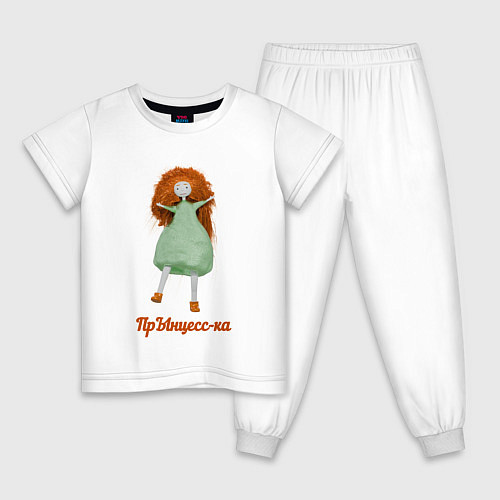 Детская пижама Рыжеволосая принцесса / Белый – фото 1
