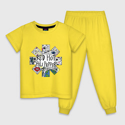Пижама хлопковая детская RHCP - logo with songs, цвет: желтый