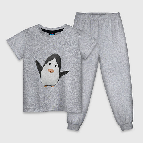Детская пижама Cartoon penguin / Меланж – фото 1