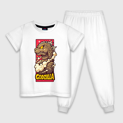Детская пижама Pink godzilla / Белый – фото 1