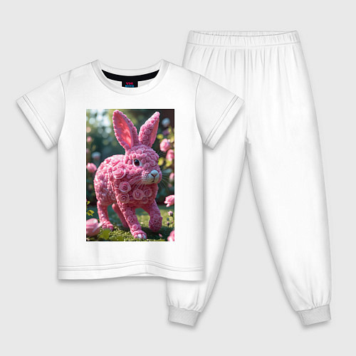 Детская пижама Кролик из роз / Белый – фото 1