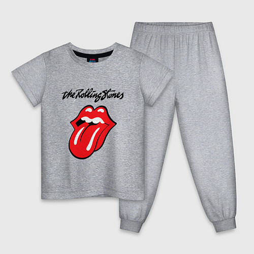 Детская пижама Rolling Stones - logo / Меланж – фото 1