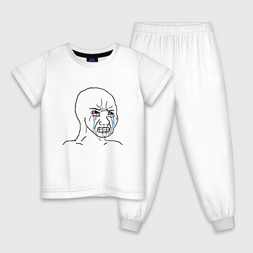 Детская пижама Плачущий мем / Белый – фото 1