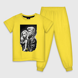 Детская пижама Барби и Кен - киберпанк эскиз