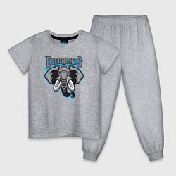 Пижама хлопковая детская Команда слонов, цвет: меланж