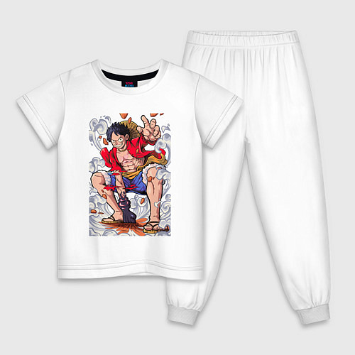 Детская пижама One piece Луффи / Белый – фото 1