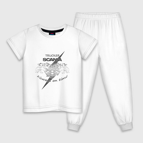 Детская пижама Scania always on time / Белый – фото 1