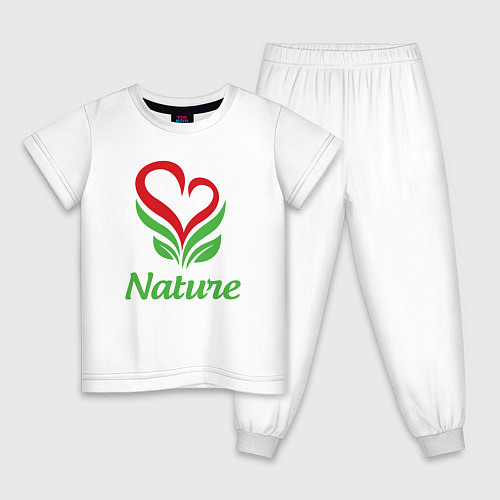 Детская пижама Любовь природы / Белый – фото 1