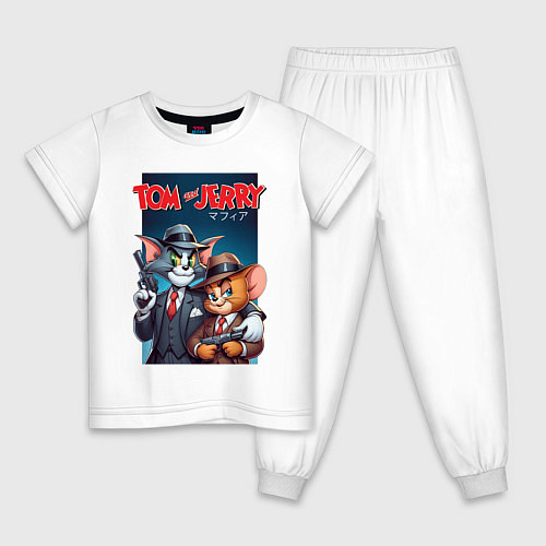 Детская пижама Tom and Jerry - gangsters / Белый – фото 1