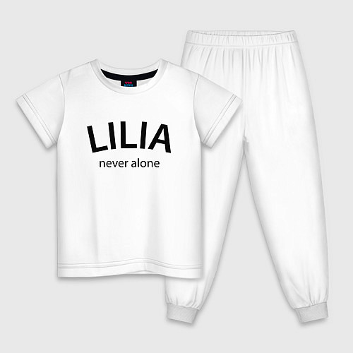 Детская пижама Lilia never alone - motto / Белый – фото 1