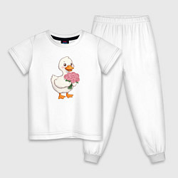 Детская пижама Милая уточка с букетом роз