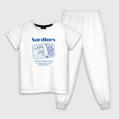 Детская пижама Seafood sardines / Белый – фото 1