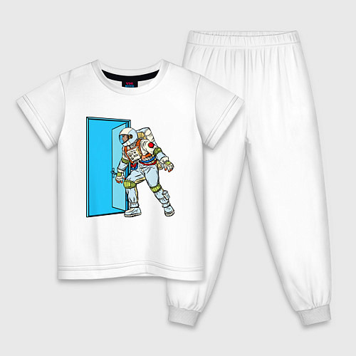 Детская пижама Астронавт открывает дверь в неизведанное / Белый – фото 1