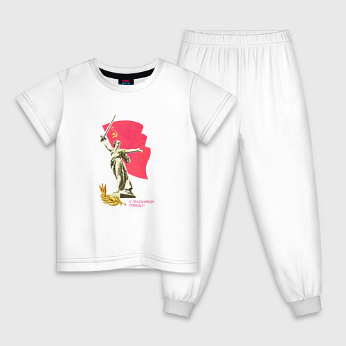 Детская пижама Праздник победы статуя / Белый – фото 1