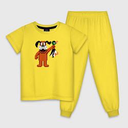 Пижама хлопковая детская Duck hunt 8 bit, цвет: желтый