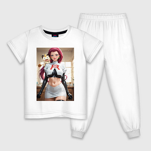 Детская пижама Джесси и Мяут / Белый – фото 1