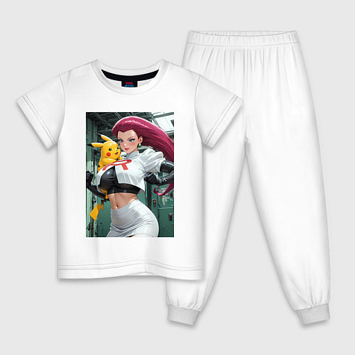 Детская пижама Джесси и Пикачу / Белый – фото 1