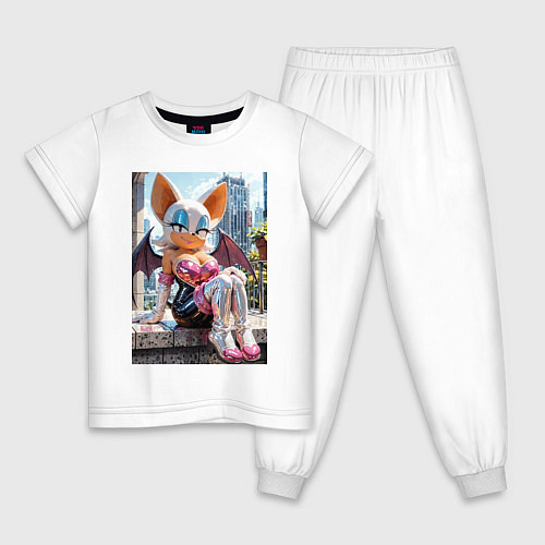 Детская пижама Руж из Somic сидит на балконе / Белый – фото 1