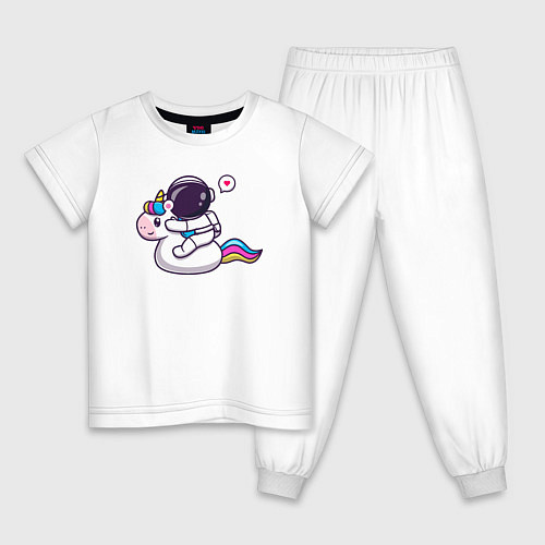 Детская пижама Астронавт на единороге / Белый – фото 1