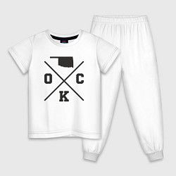Пижама хлопковая детская Map OKC, цвет: белый