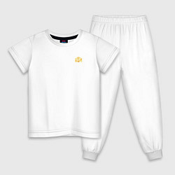 Пижама хлопковая детская Sunny Warm, цвет: белый