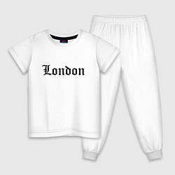 Пижама хлопковая детская London - England, цвет: белый