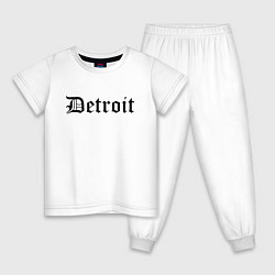 Пижама хлопковая детская Detroit Michigan - USA, цвет: белый