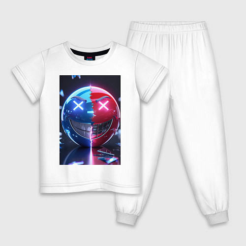 Детская пижама Смайлик твоего настроения / Белый – фото 1