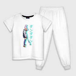 Пижама хлопковая детская Дан дан дан - бабка, цвет: белый