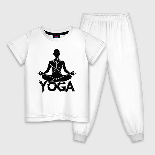 Детская пижама Йога в гармонии / Белый – фото 1