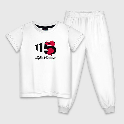 Детская пижама 115 years of Alfa Romeo / Белый – фото 1