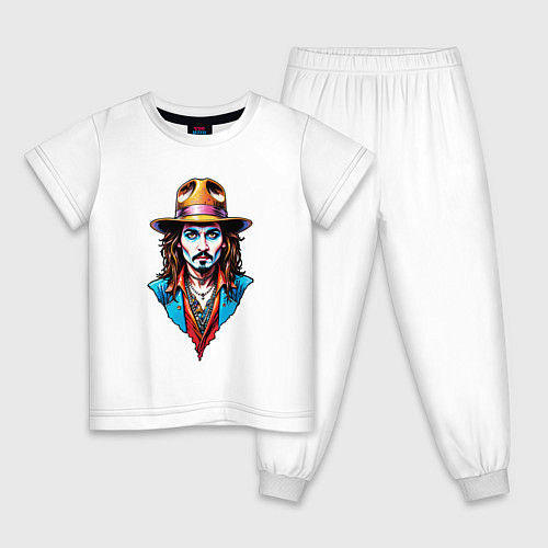 Детская пижама Джонни Депп мистика pop art / Белый – фото 1