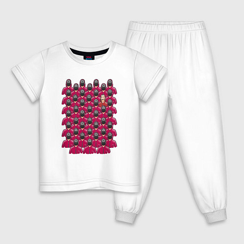 Детская пижама Армия игры в кальмара и профессор / Белый – фото 1