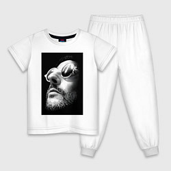 Пижама хлопковая детская Леон персонаж, цвет: белый