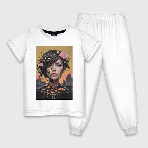 Детская пижама Городская муза / Белый – фото 1