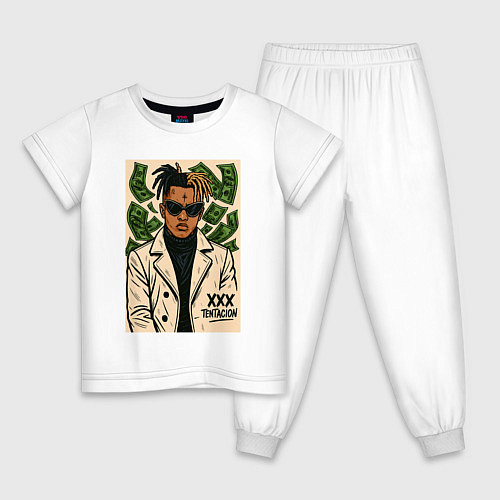 Детская пижама XXXTentacion и доллары / Белый – фото 1