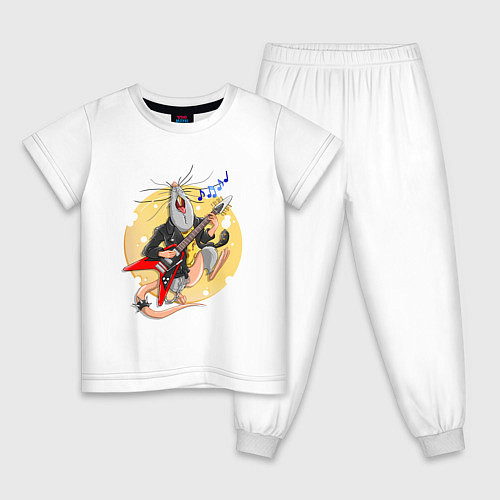 Детская пижама Крысиный рок / Белый – фото 1