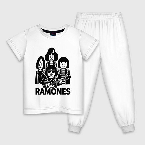 Детская пижама Ramones силуэты / Белый – фото 1