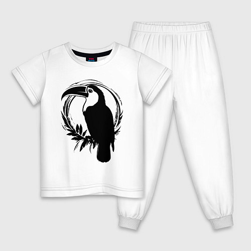 Детская пижама Тукан в круге / Белый – фото 1