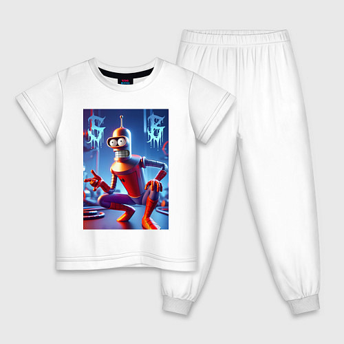 Детская пижама Бендер-паук мем коллаба / Белый – фото 1